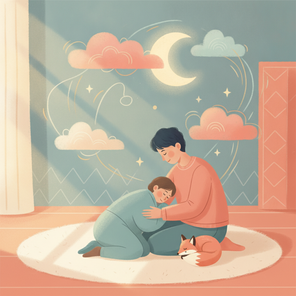 자다가 비명을 지르고 깨워도 알아보지 못한다면 야경증일 수 있고, 깨우지 말고 곁에서 지켜보세요