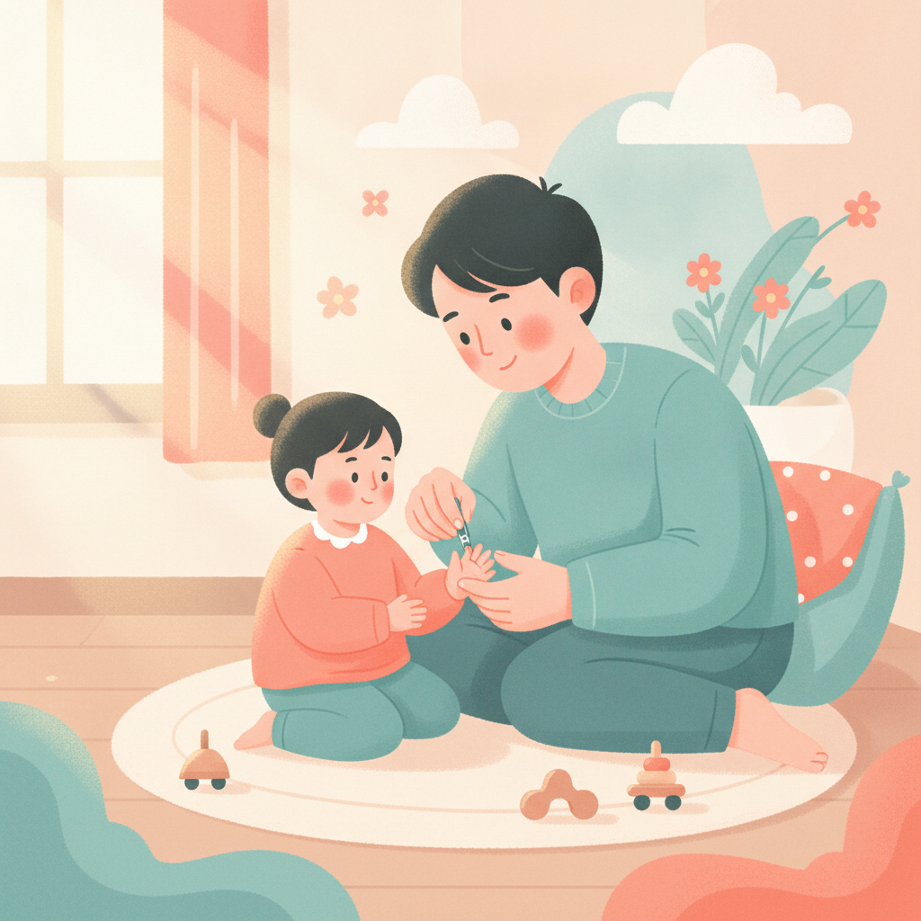 손톱 깎기를 유난히 싫어하는 아이에게는 한 번에 다 깎으려 하지 마세요